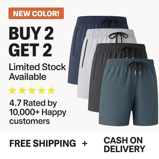 Men's Stretchable Cotton Shorts Buy 2 Get 2 Free